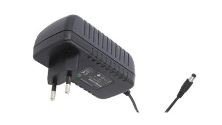 POSB24100A, zasilacz 24V/1A/24W czarny, adapter horyzontalny, gniazdo AC:CEE7/16. wtyk DC:2.1/5.5(+)-84676
