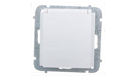 Sentia Gniazdo bryzgoszczelne z/u IP44 z przesłonami białe 1436-10-43149