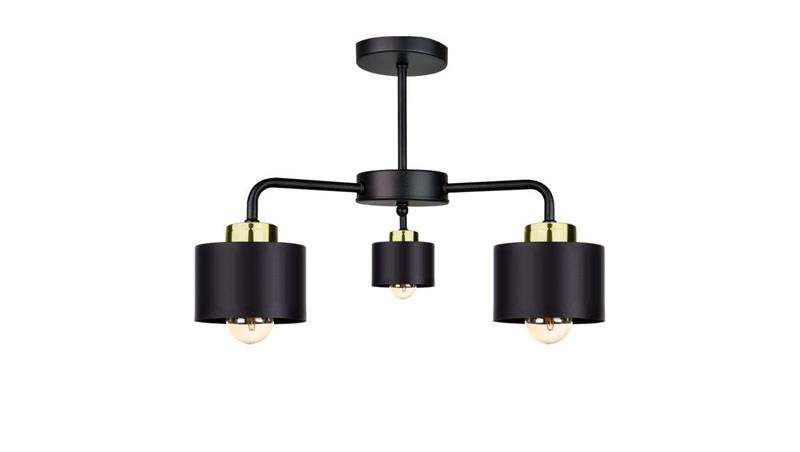 Lampa sufitowa nowoczesna 3x E27 SIMPLY BLACK/GOLD-87826