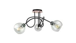 Lampa sufitowa nowoczesna 3xE27 EVIE BLACK/WOOD-87832