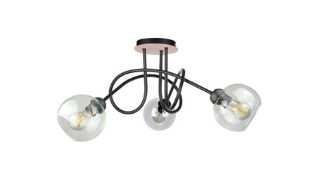 Lampa sufitowa nowoczesna 3xE27 EVIE BLACK/WOOD-87832