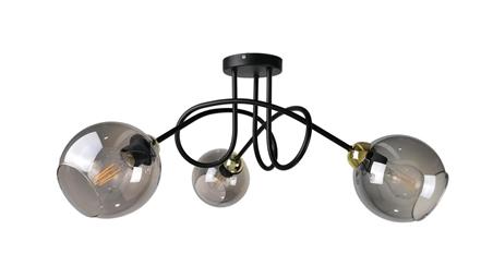 Lampa sufitowa nowoczesna 3xE27 RING BLACK/GOLD-87833