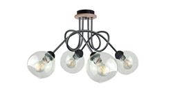 Lampa sufitowa nowoczesna 4xE27 EVIE BLACK/WOOD-87839