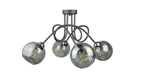 Lampa sufitowa nowoczesna 4xE27 RING BLACK/GOLD-87844