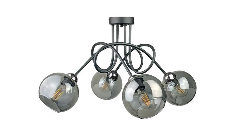 Lampa sufitowa nowoczesna 4xE27 RING BLACK/SILVER-87845 Lampa sufitowa nowoczesna 4xE27 RING BLACK/SILVER-87845