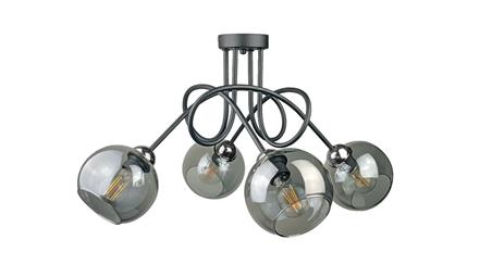 Lampa sufitowa nowoczesna 4xE27 RING BLACK/SILVER-87845