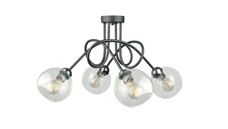Lampa sufitowa nowoczesna 4xE27 EVIE BLACK/SILVER-87906