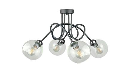 Lampa sufitowa nowoczesna 4xE27 EVIE BLACK/SILVER-87906