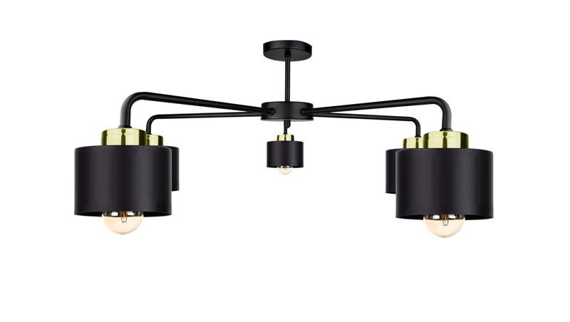 Lampa sufitowa nowoczesna 5x E27 SIMPLY BLACK/GOLD-87857 Lampa sufitowa nowoczesna 5x E27 SIMPLY BLACK/GOLD-87857