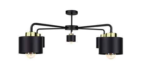 Lampa sufitowa nowoczesna 5x E27 SIMPLY BLACK/GOLD-87857