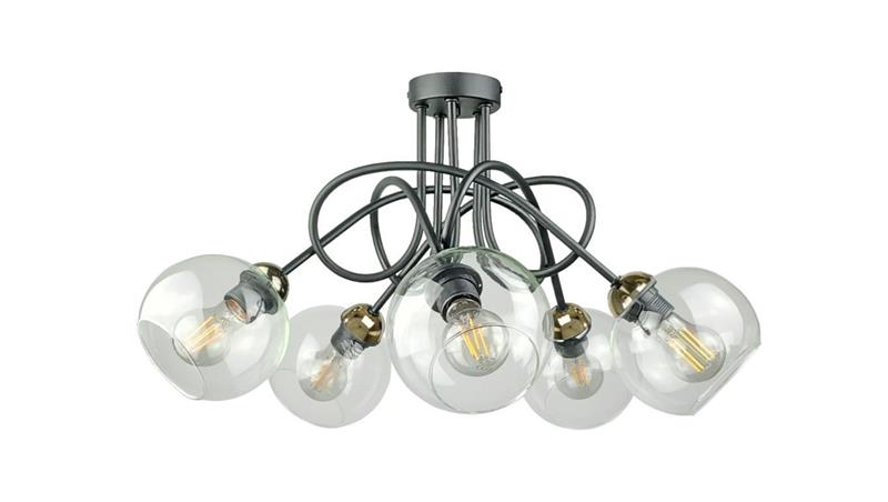 Lampa sufitowa nowoczesna 5xE27 EVIE BLACK/GOLD-87851