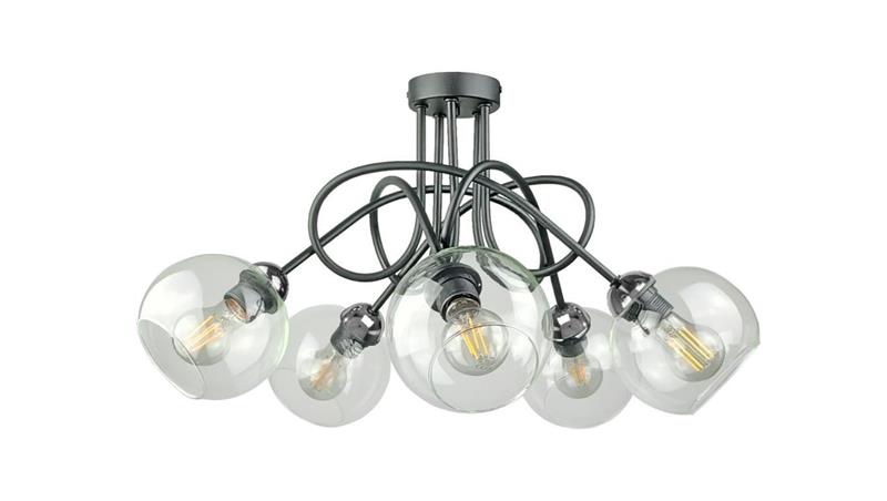Lampa sufitowa nowoczesna 5xE27 EVIE BLACK/SILVER-87863