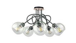 Lampa sufitowa nowoczesna 5xE27 EVIE BLACK/WOOD-87852