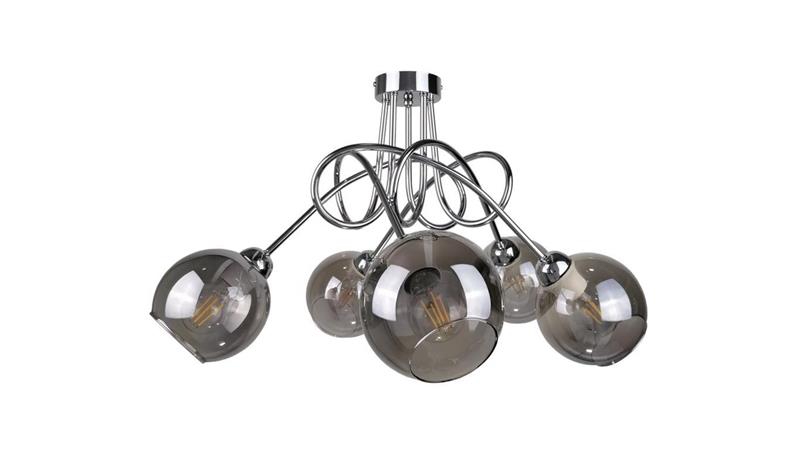 Lampa sufitowa nowoczesna 5xE27 RING SILVER-87905