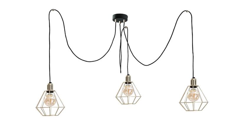 Lampa wisząca loftowa 3 xE27 COMO GOLD-87895 Lampa wisząca loftowa 3 xE27 COMO GOLD-87895