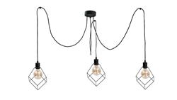 Lampa wisząca loftowa 3 xE27 RUBEN BLACK-87903