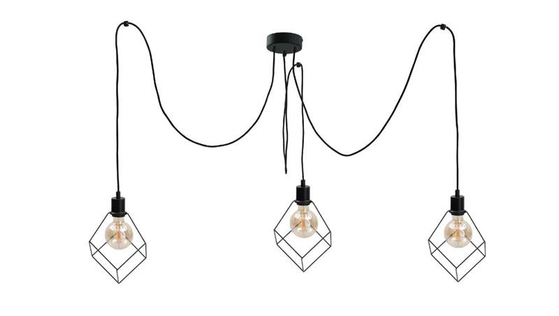 Lampa wisząca loftowa 3 xE27 RUBEN BLACK-87903