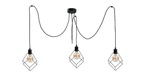 Lampa wisząca loftowa 3 xE27 RUBEN BLACK-87903