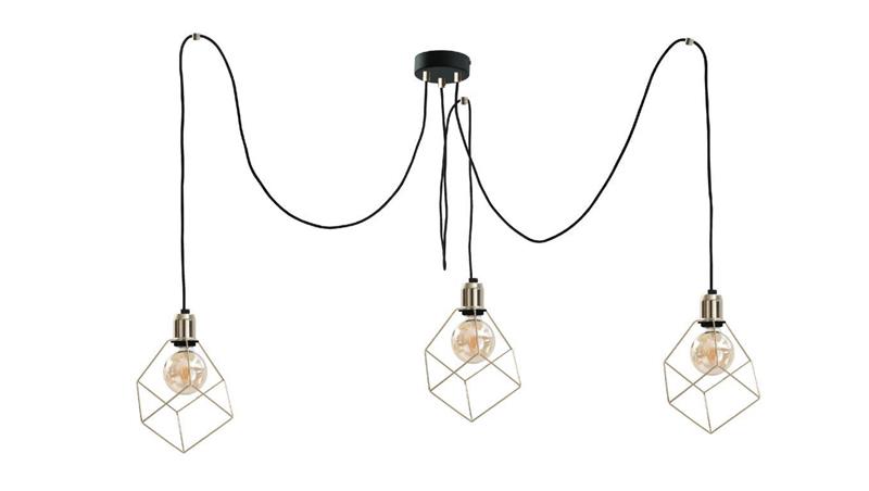 Lampa wisząca loftowa 3 xE27 TAHO GOLD-87900