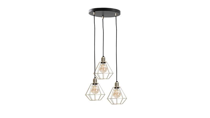 Lampa wisząca loftowa 3x E27 COMO GOLD-87909