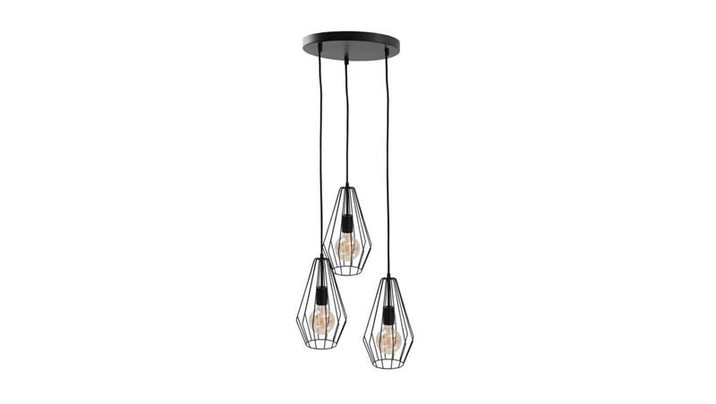 Lampa wisząca loftowa 3x E27 LEX BLACK-87915
