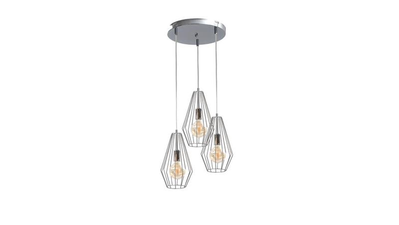 Lampa wisząca loftowa 3x E27 LEX SILVER-87917