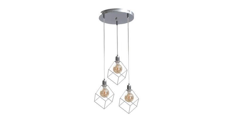 Lampa wisząca loftowa 3x E27 RUBEN SILVER-87922