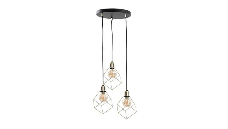 Lampa wisząca loftowa 3x E27 TAHO GOLD-87932