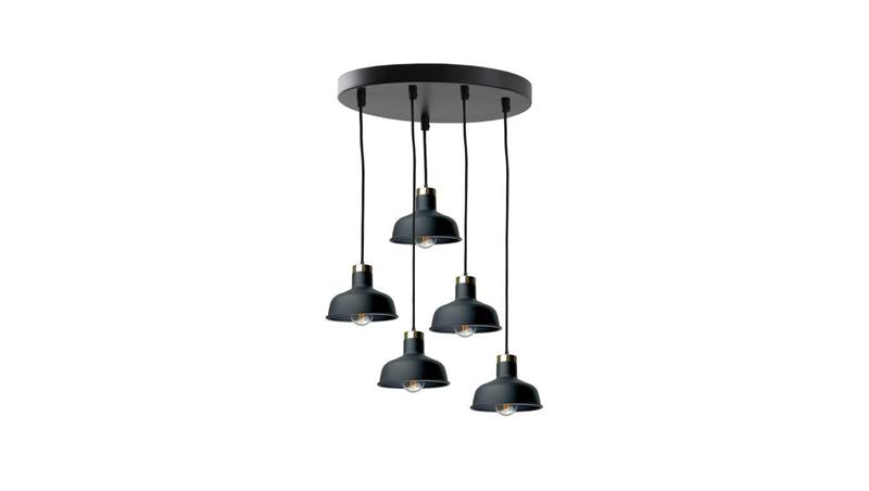 Lampa wisząca nowoczesna 5xE27 HEBE BLACK-87934