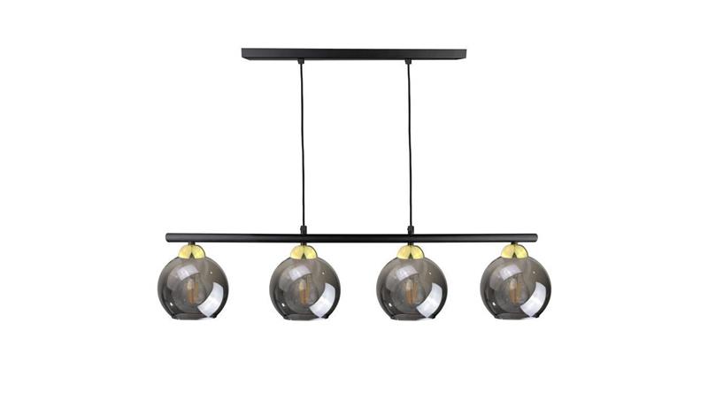 Lampa wisząca nowoczesna 4xE27 MINOR BLACK/GOLD LONG-87974