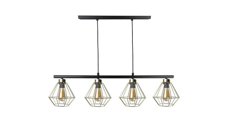 Lampa wisząca nowoczesna 4xE27 FEBRIS BLACK/GOLD LONG-87976