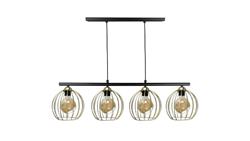 Lampa wisząca nowoczesna 4xE27 BACCA BLACK/GOLD LONG-87992