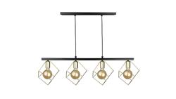 Lampa wisząca nowoczesna 4xE27 ARNICA BLACK/GOLD LONG-87946