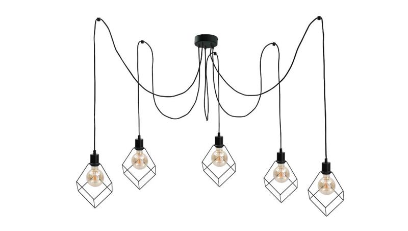 Lampa wisząca loftowa 5xE27 RUBEN BLACK-87962