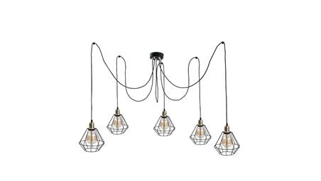 Lampa wisząca loftowa 5xE27 FOSKAL GOLD-87984