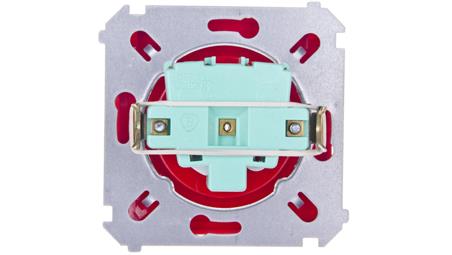 Simon Basic Gniazdo bryzgoszczelne z/u IP44 z przesłoną torów i klapką czerwone BMGZ1Bz.01/22a-43448