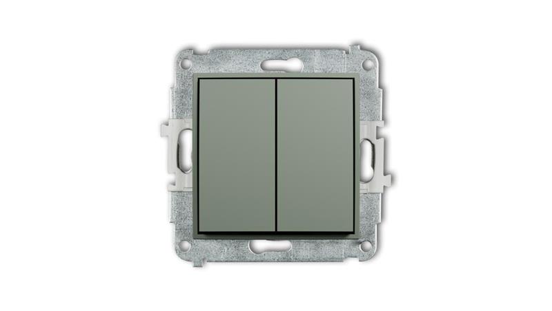 MINI Mechanizm łącznika żaluzjowego z podtrzymaniem (dwa klawisze bez piktogramów) szałwiowy 61MWP-88.1-85747 MINI Mechanizm łącznika żaluzjowego z podtrzymaniem (dwa klawisze bez piktogramów) szałwiowy 61MWP-88.1-85747
