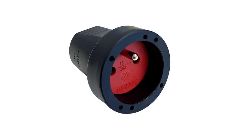 Gniazdo przenośne PCV IP20 250V~ 16 A czarne / 12136-85614