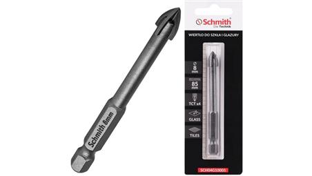 Wiertło do szkła gresu ceramiki glazury 8mm otwornica HEX Schmith-90976