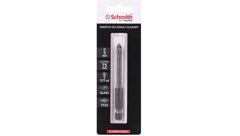 Wiertło do szkła gresu ceramiki glazury 5mm otwornica HEX Schmith-90983 Wiertło do szkła gresu ceramiki glazury 5mm otwornica HEX Schmith-90983
