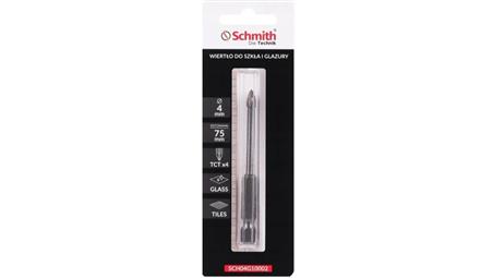 Wiertło do szkła gresu ceramiki glazury 4mm otwornica HEX Schmith-90978