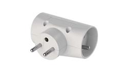 Rozgałęźnik wtyczkowy 2x2P+Z +1xEuro biały P0023N-85609