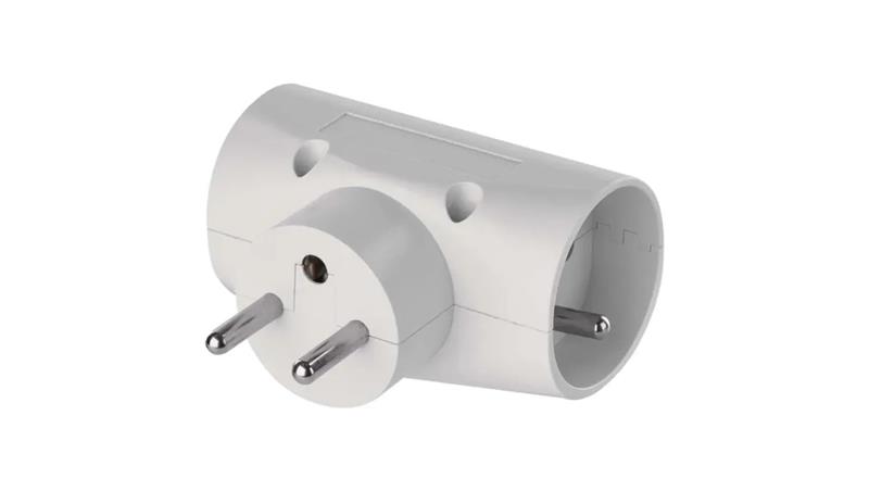 Rozgałęźnik wtyczkowy 2x2P+Z +1xEuro biały P0023N-85609 Rozgałęźnik wtyczkowy 2x2P+Z +1xEuro biały P0023N-85609