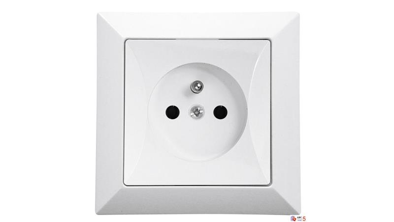 Gniazdo podtynkowe pojedyncze z uziemieniem 2P+Z białe, Pola / 33029-85979 Gniazdo podtynkowe pojedyncze z uziemieniem 2P+Z białe, Pola / 33029-85979