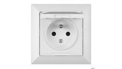 Gniazdo podtynkowe z/u IP44 p/t białe, Pola / 33030-85980