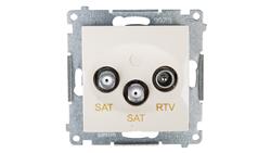 Simon 54 Gniazdo antenowe RTV/SAT/SAT końcowe kremowe DASK2.01/41-215