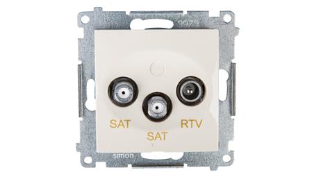 Simon 54 Gniazdo antenowe RTV/SAT/SAT końcowe kremowe DASK2.01/41-215