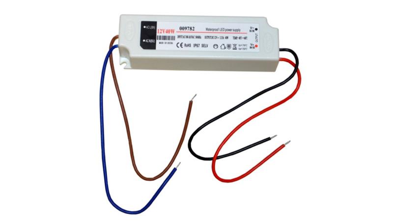 Zasilacz LED 12V 40W napięciowy IP67 plastik EK-86399
