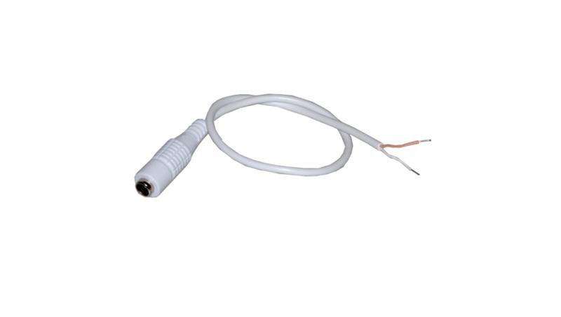 Gniazdo DC 2,1/5,5 na kablu 30cm biały kabel podwó-86976