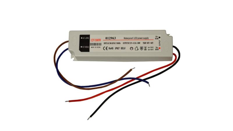 Zasilacz LED 12V 100W napięciowy IP67 plastik EK-86381